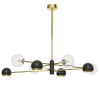 Plafonnier métal verre G9 GU10 en or noir