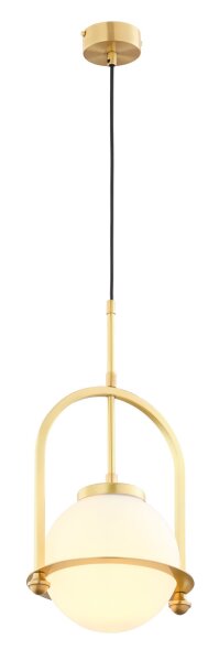 Suspension ronde métal verre 23 cm E27 en laiton
