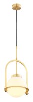 Suspension ronde m&eacute;tal verre 23 cm E27 en laiton