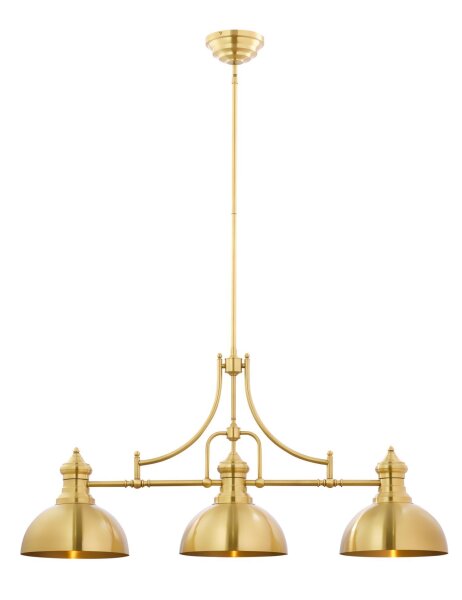 Plafonnier long métal E27 en cuivre 3-flmg 122,5 cm