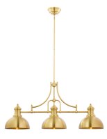 Plafonnier long métal E27 en cuivre 3-flmg 122,5 cm