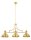 Plafonnier long m&eacute;tal E27 en cuivre 3-flmg 122,5 cm