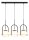 Lampe &agrave; suspendre allong&eacute;e 3 flammes verre m&eacute;tal E27 66 cm