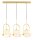 Suspension allong&eacute;e E27 verre laiton 3 flammes 66 cm