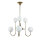Plafonnier Art Nouveau laiton verre doré 6 flammes