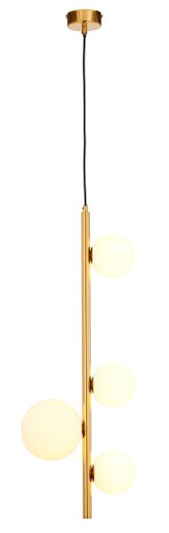 Lampe à suspendre dorée laiton verre faible éblouissement G9 L:22,5 cm