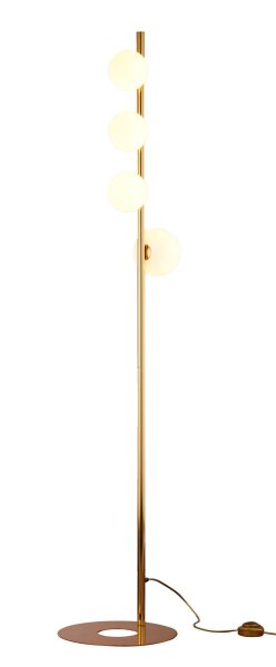 Lampadaire en laiton blanc doré verre 151 cm Moderne