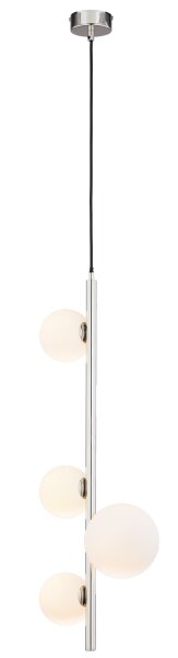 Suspension moderne nickel verre G9 L:25,5 cm élégant