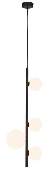 Suspension noire métal verre G9 L:25,5 cm faible éblouissement