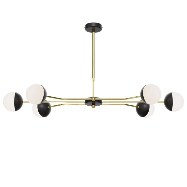 Grand plafonnier verre métal noir blanc G9 confortable