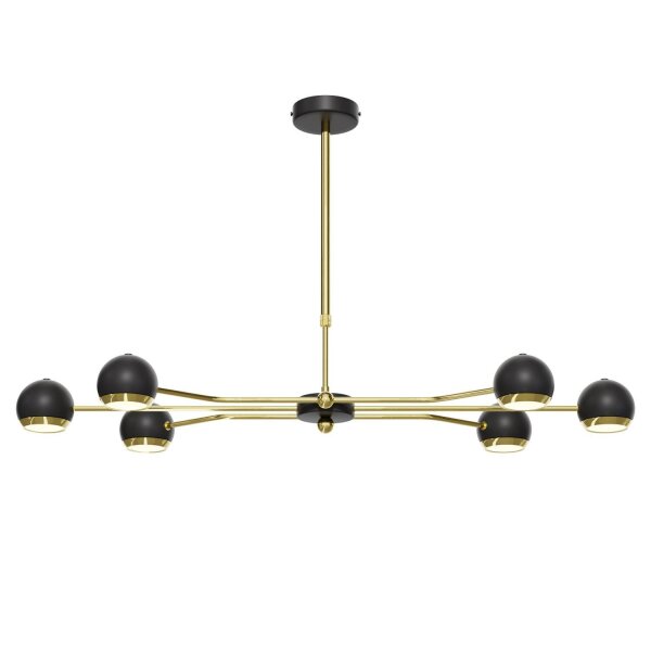 Plafonnier élégant en métal GU10 doré noir 6-flmg