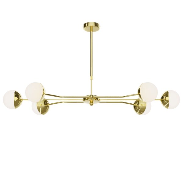 Plafonnier métal verre or blanc G9 6-flmg faible éblouissement
