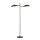 Lampadaire tissu métal 150 cm petit bras pivotant noir or