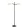 Lampadaire Tissu Métal 150 cm pivotant Noir Blanc Or 2x E14