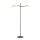 Lampadaire Tissu Métal 150 cm pivotant Noir Blanc Or 2x E14