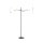 Lampadaire Tissu Métal 150 cm pivotant Noir Blanc Or 2x E14