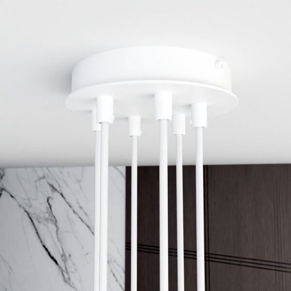 Suspension métal blanc L : 70 cm H : max. 100 cm réglable