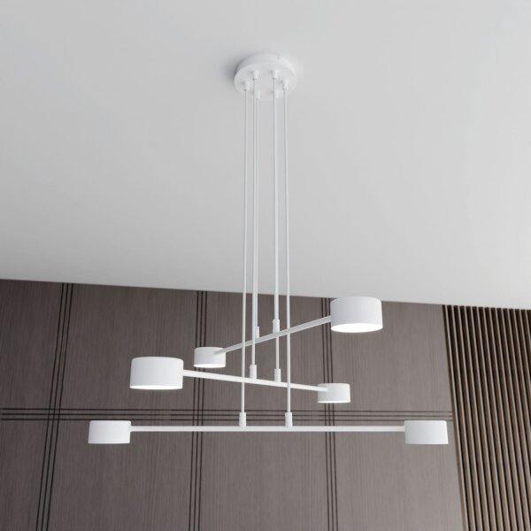 Suspension métal blanc L : 70 cm H : max. 100 cm réglable