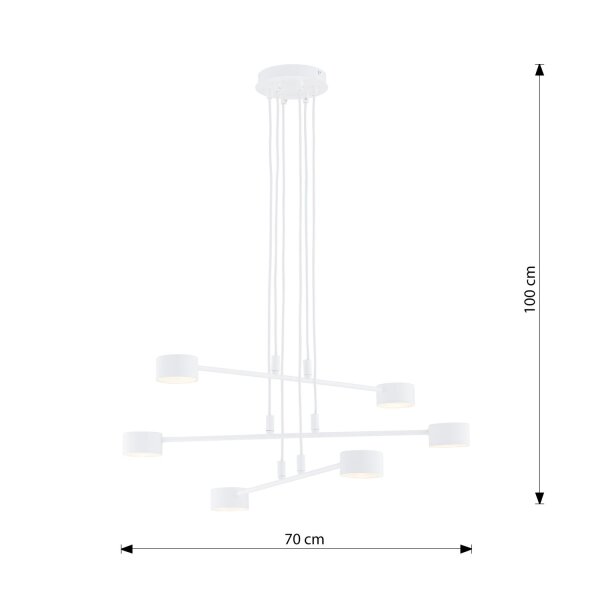 Suspension métal blanc L : 70 cm H : max. 100 cm réglable