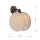 Applique Tissu Métal Ø 20 cm rond Noir Beige E27 THAIS