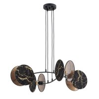 Lampe à suspendre Aspect marbre noir or L : 82 cm...