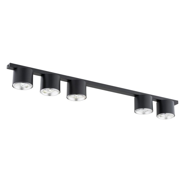 Plafonnier noir 116 cm de long Métal 5-flamme GU10 AR111