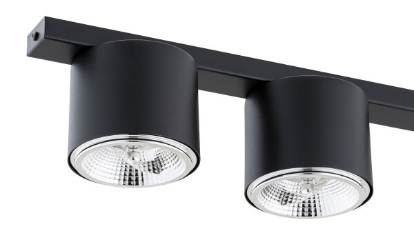 Plafonnier noir 116 cm de long Métal 5-flamme GU10 AR111