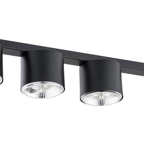 Plafonnier noir 116 cm de long Métal 5-flamme GU10 AR111