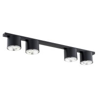 Plafonnier noir 90 cm de long 4-flamme GU10 AR111...