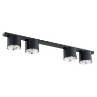Plafonnier noir 90 cm de long 4-flamme GU10 AR111...