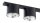 Plafonnier noir 90 cm de long 4-flamme GU10 AR111 Métal