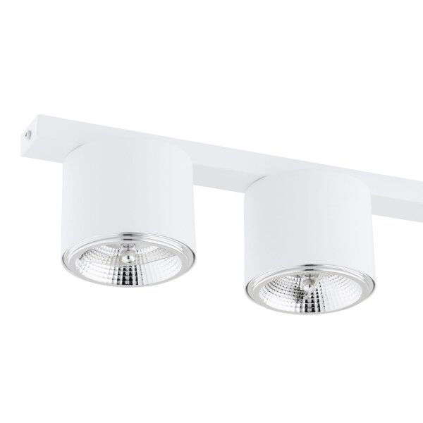 Plafonnier en métal blanc 90 cm de long 4-flamme GU10 AR111