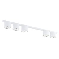 Plafonnier métallique 116 cm de long Blanc 5...