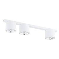 Plafonnier blanc 70 cm de long Métal 3-flamme GU10...