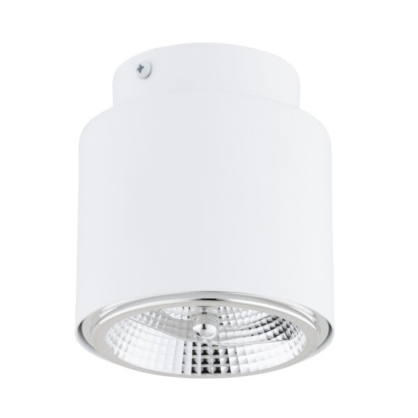 Spot de plafond blanc apparent Ø 11,5 cm H : 12 cm GU10 AR111 Métal