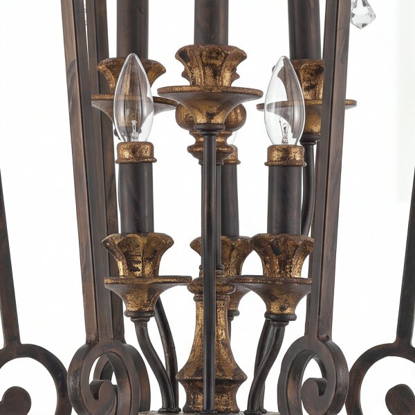 Lustre GOTICA 4 Bronze 6-flmg Rustique Lampe