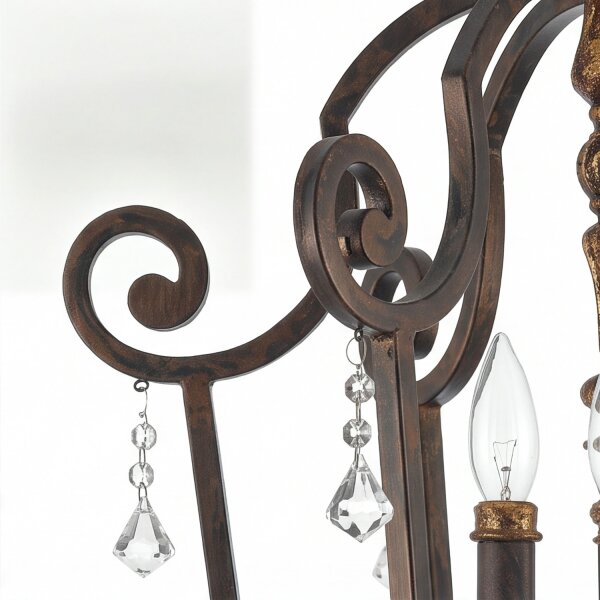 Lustre GOTICA 4 Bronze 6-flmg Rustique Lampe