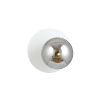 Applique Blanc Gris &Oslash; 20 cm rond Boule Abat-jour E14