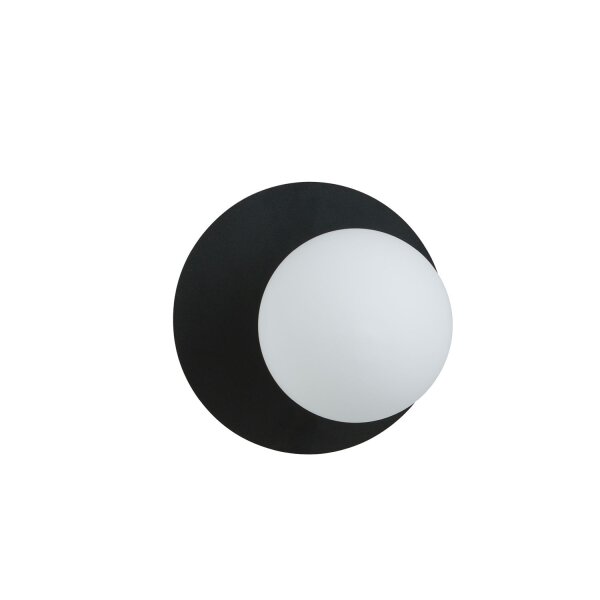 Moderne Abat-jour sphérique verre métal Ø 20 cm rond noir blanc E14
