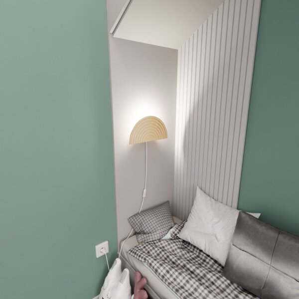 Lampe murale chambre denfant bois avec fiche interrupteur E14