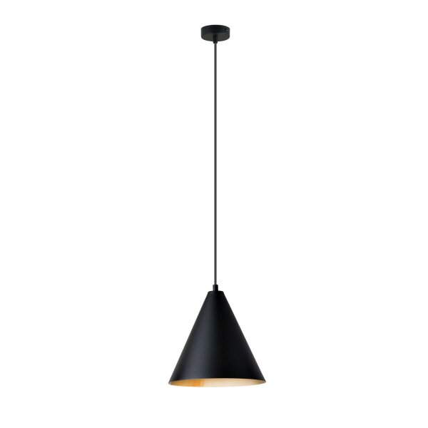 Suspension Noir Or L : 24 cm E27 Métal ajustable