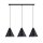 Lampe à suspendre métal L : 92 cm noir blanc E27 3 flammes