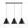 Lampe à suspendre métal L : 92 cm noir blanc E27 3 flammes
