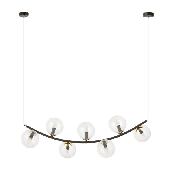 Lampe à suspendre verre métal L : 95 cm H : max. 100 cm 7x E14