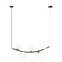 Lampe &agrave; suspendre m&eacute;tal verre L : 80 cm H :...