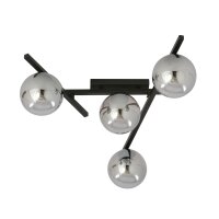 Lampe de plafond verre fumé métal 63 cm de...