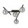Lampe de plafond verre fumé métal 63 cm de long E14 4 flammes