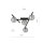Lampe de plafond verre fumé métal 63 cm de long E14 4 flammes