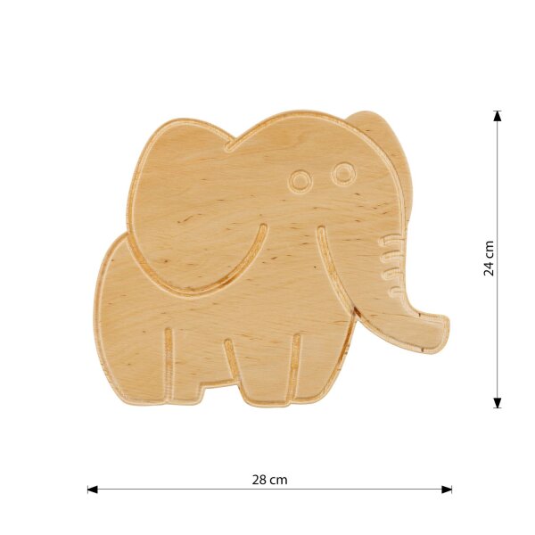 Lampe murale chambre denfant bois avec prise interrupteur éléphant E14
