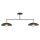 Plafonnier métal 100 cm de long noir or E27 2 flammes